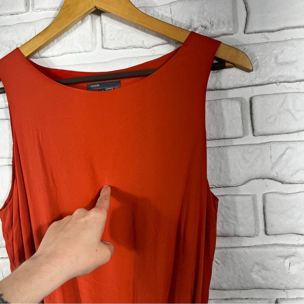 Vince Silk Blend Orange Mini Dress Size Small - Picture 8 of 10